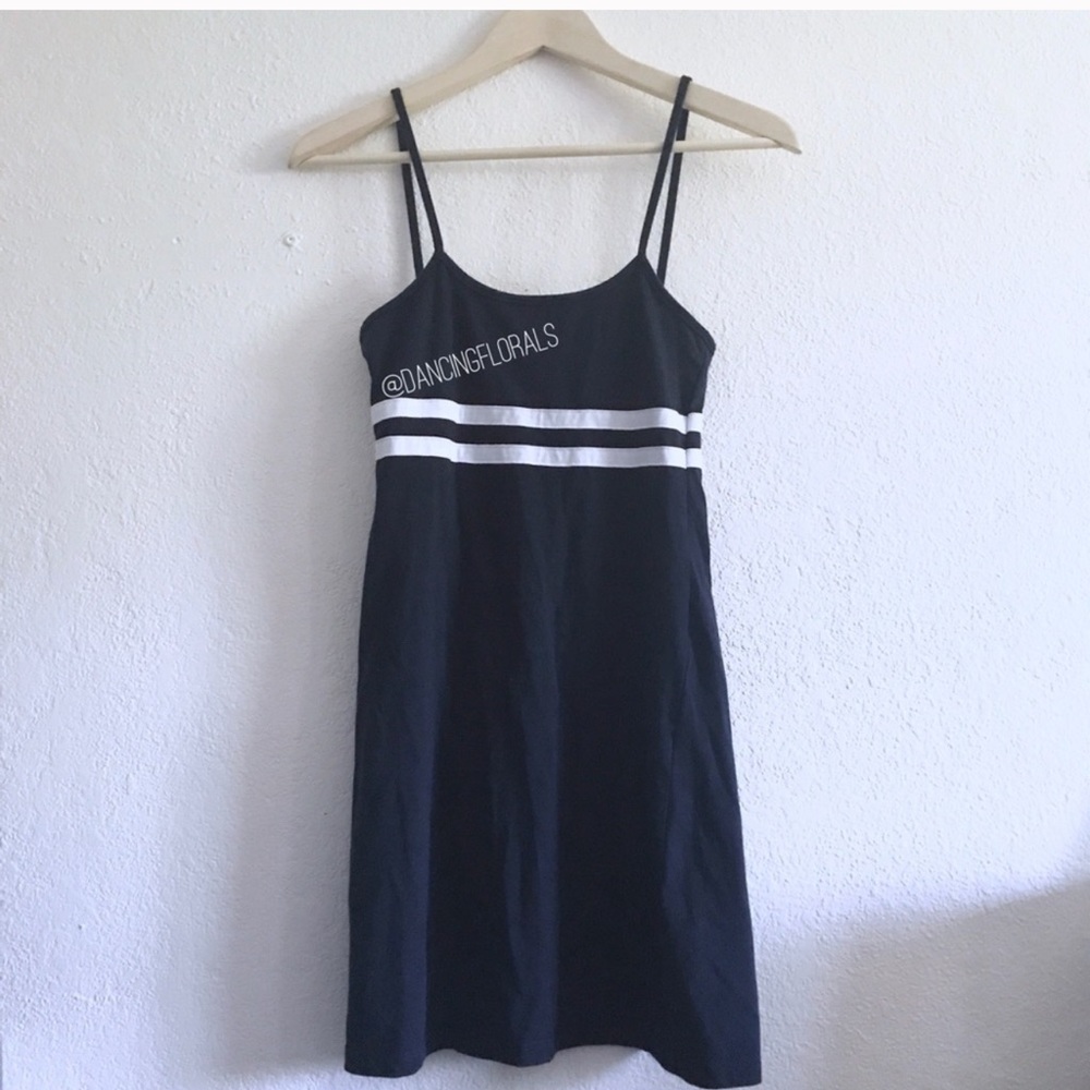 Brandy Melville Lillian navy white striped dress